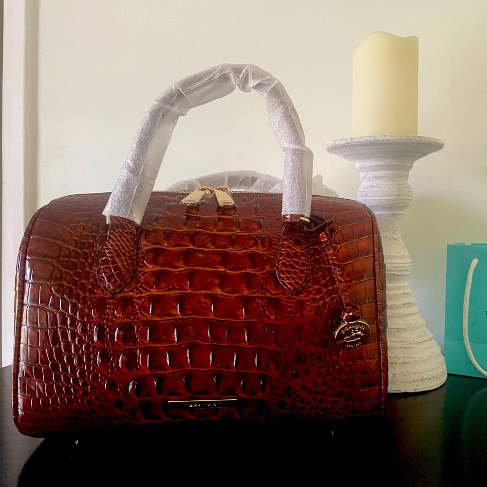 Beautiful BRAHMIN Pecan Melbourne Stacy Handbag - BRAND NEW! Crossbody strap!